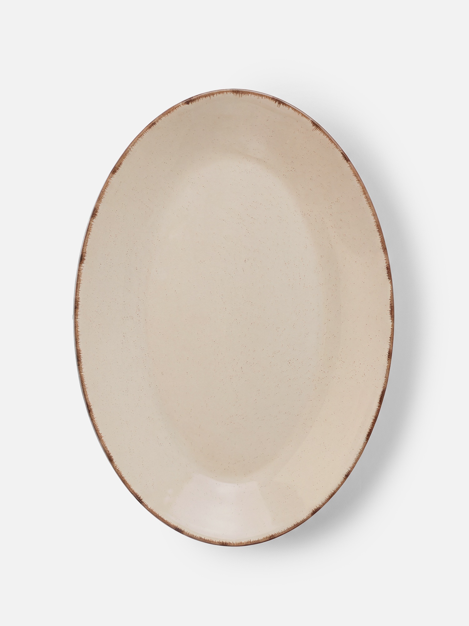Блюдо овальное, 36х25 см, керамика, бежевое, Simple, Savosa