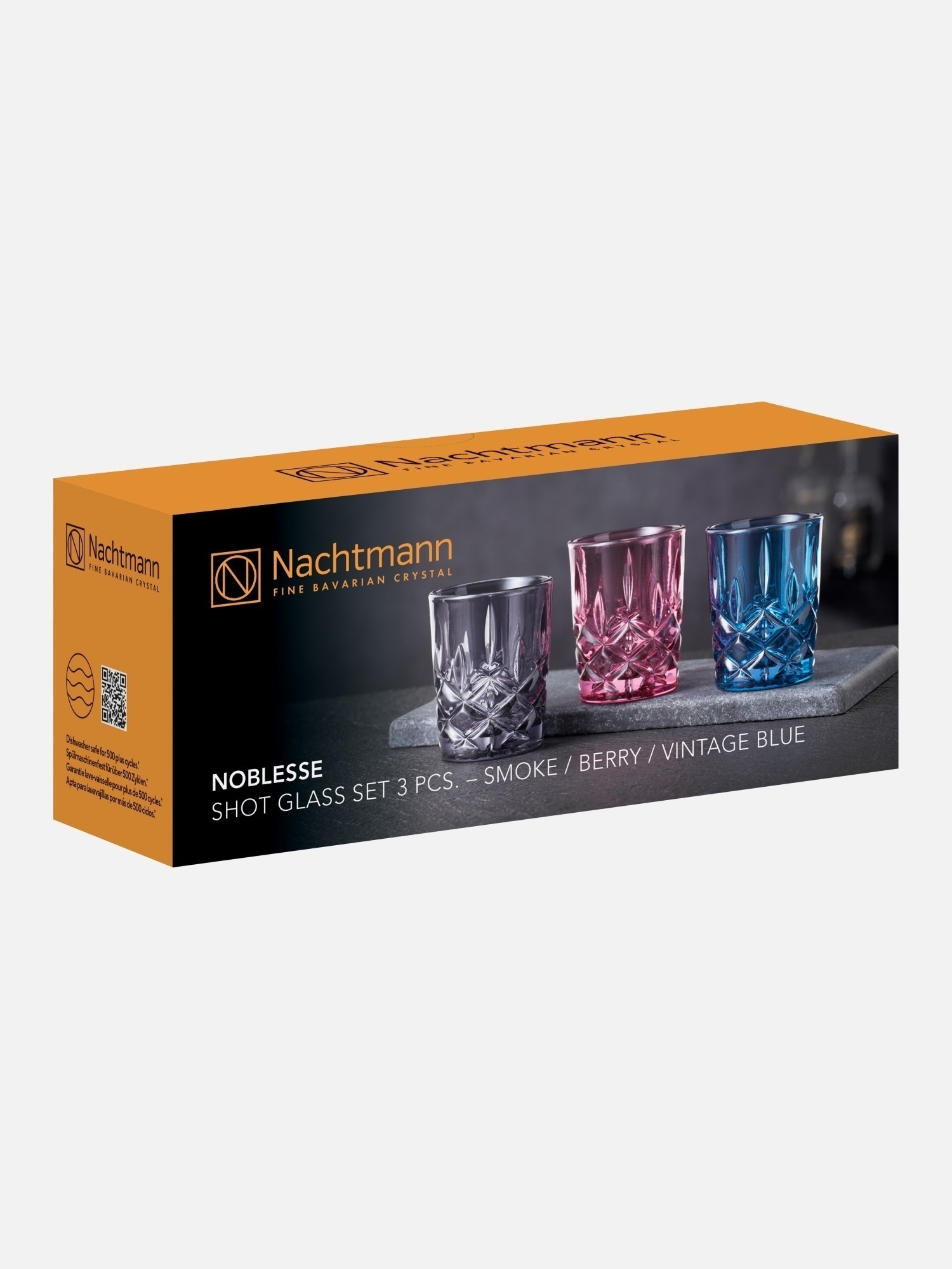 Набор из 3-х стопок 55 мл Nachtmann Noblesse, малиновый, синий, серый…, изображение 6