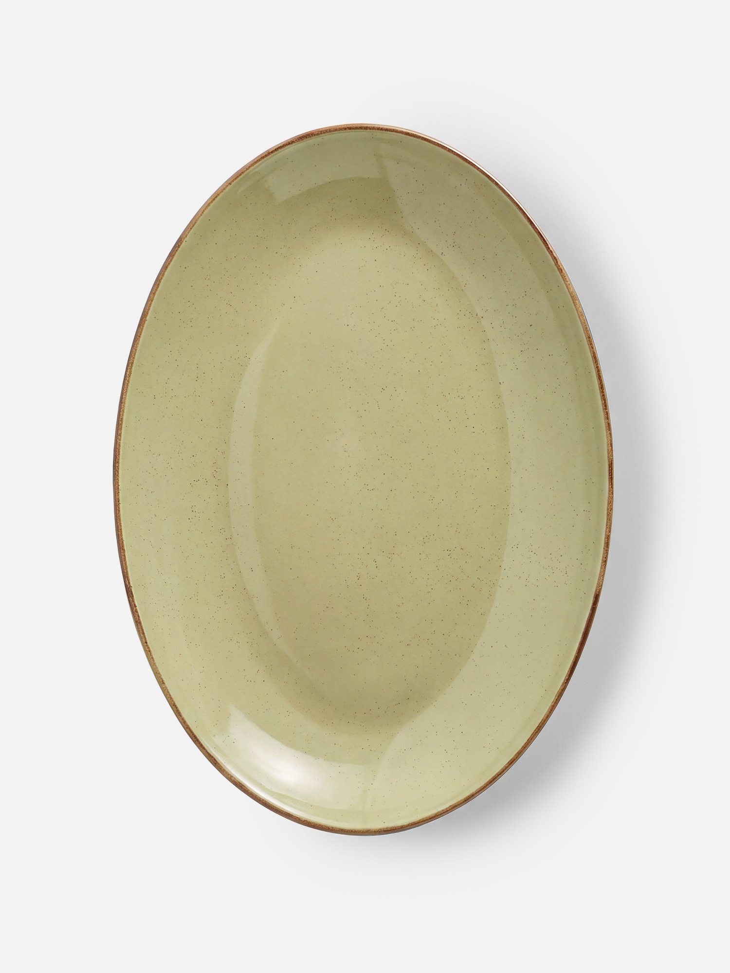Блюдо овальное, 36х25 см, керамика, оливковое, Simple, Savosa