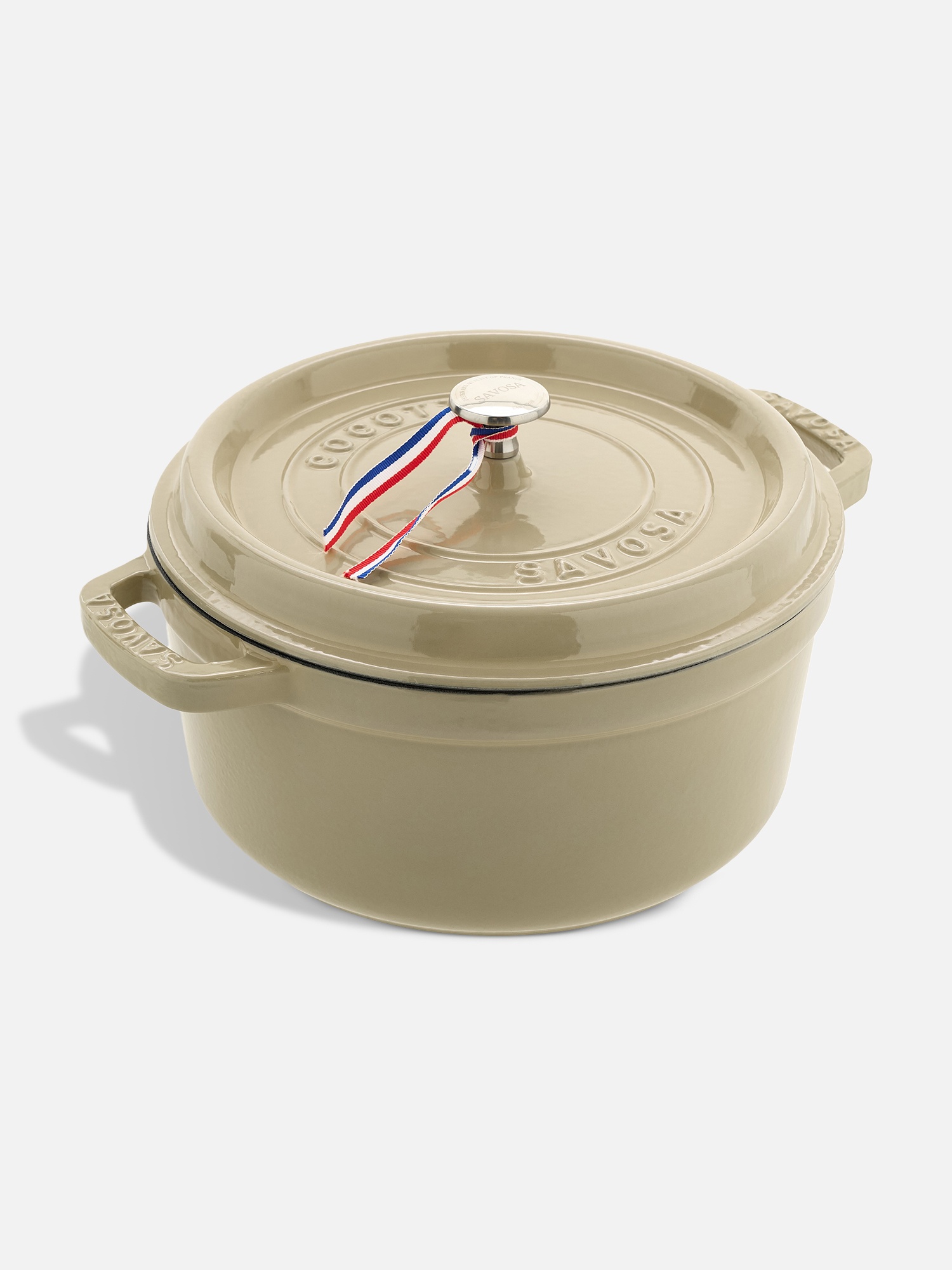 Чугунная эмалированная кастрюля Savosa 4,8 л, 26 см, бежевая